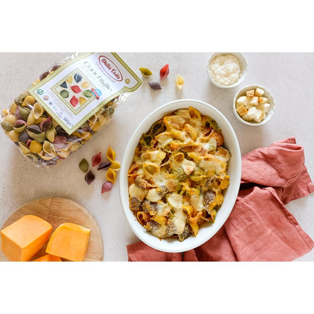 Dalla Costa Conchiglie 5 Colori Con Curcuma, Spinaci, Barbabietola E Carota Nera Confezione Risparmio 12x500gr