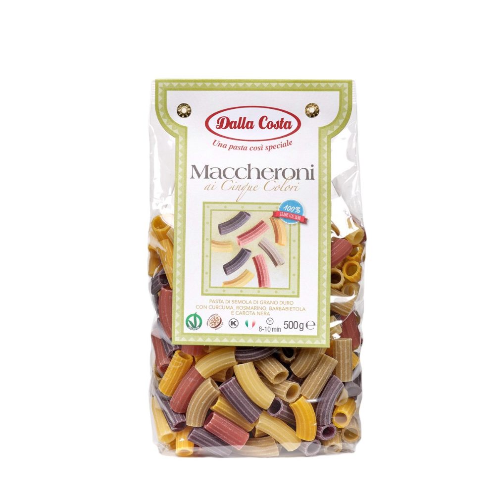 Dalla Costa Maccheroni 5 Colori Con Curcuma, Rosmarino, Barbabietola E Carota Nera 12x500gr