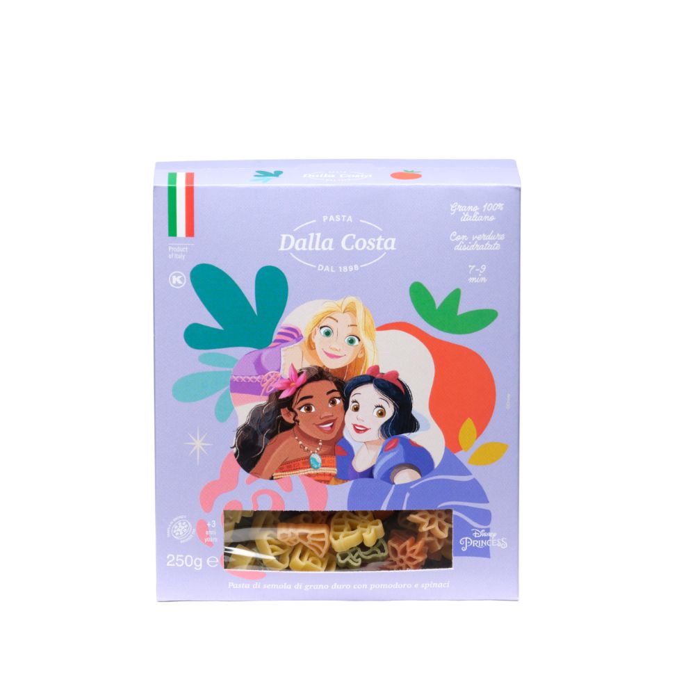 Dalla Costa Pasta Principesse Disney Tricolore Con Pomodoro E Spinaci Confezione Risparmio 15x250gr