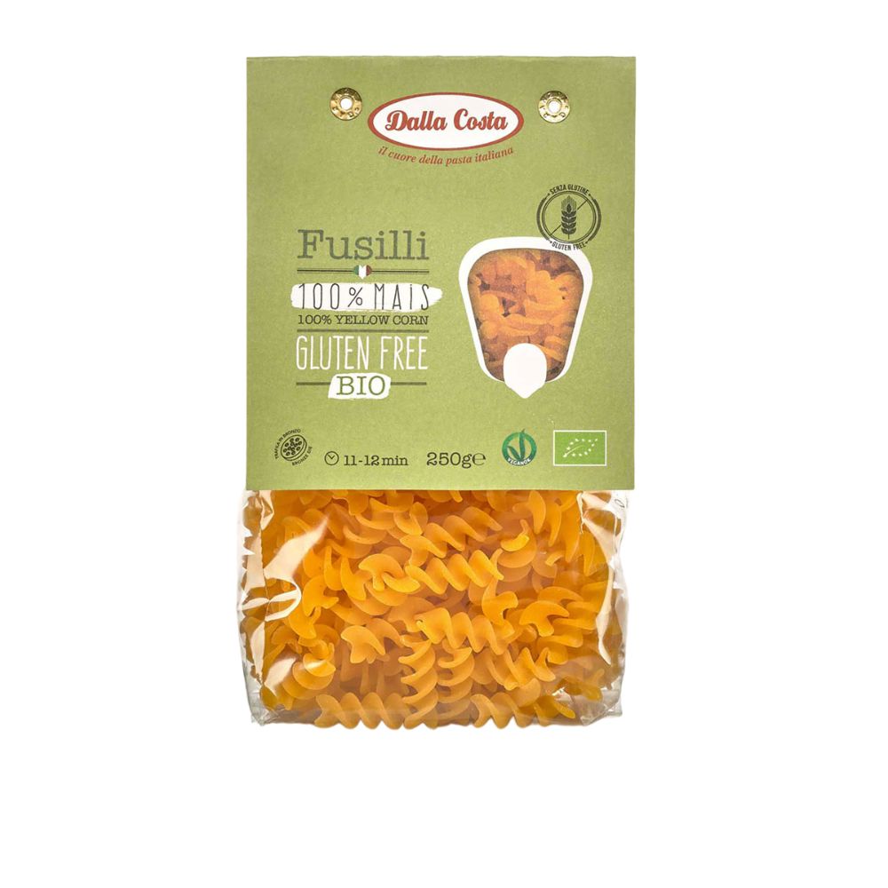Dalla Costa Fusilli 100% Mais Giallo Senza Glutine Bio Confezione Risparmio 8x250gr