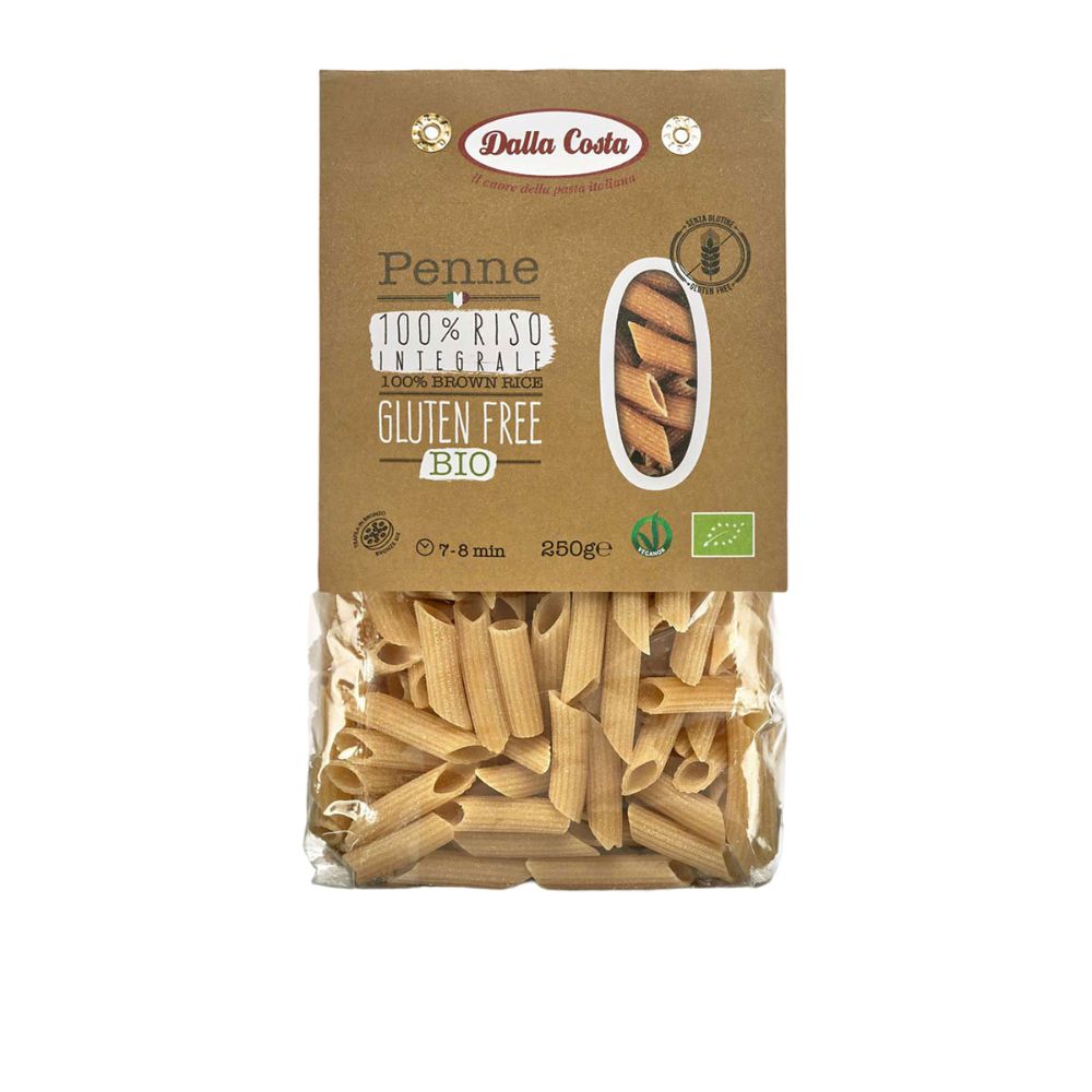 Dalla Costa Penne 100% Riso Integrale Senza Glutine Bio Confezione Risparmio 8x250gr