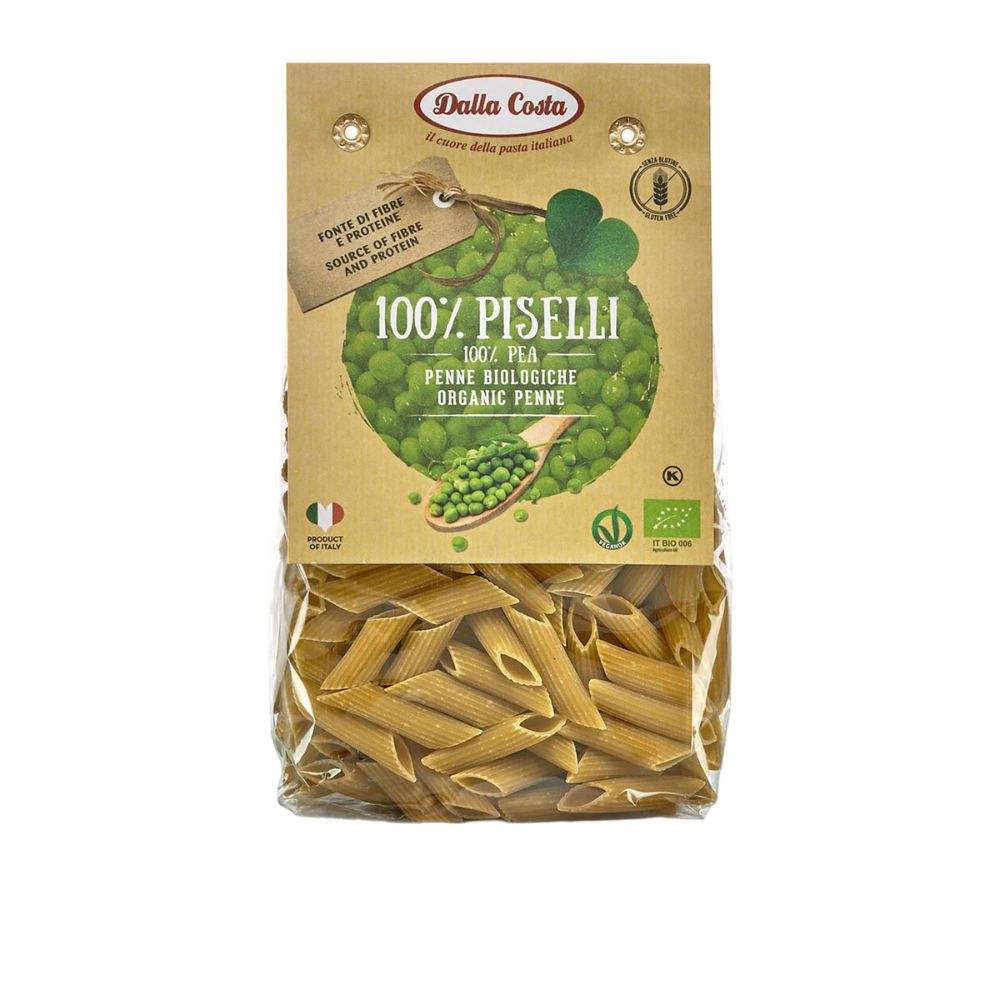 Dalla Costa Penne 100% Piselli Senza Glutine Bio Confezione Risparmio 8x250gr