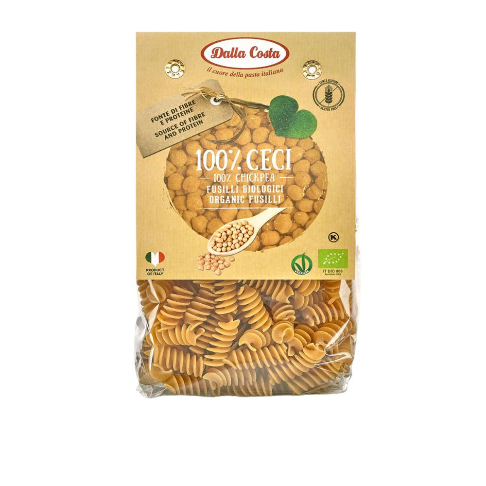Dalla Costa Fusilli 100% Ceci Senza Glutine Bio Confezione Risparmio 8x250gr