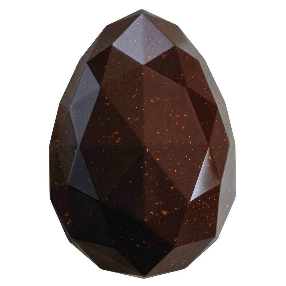 Cioccolato Gourmet Uovo Pasqua Diamante di Cioccolato Fondente con Nocciola caramellata