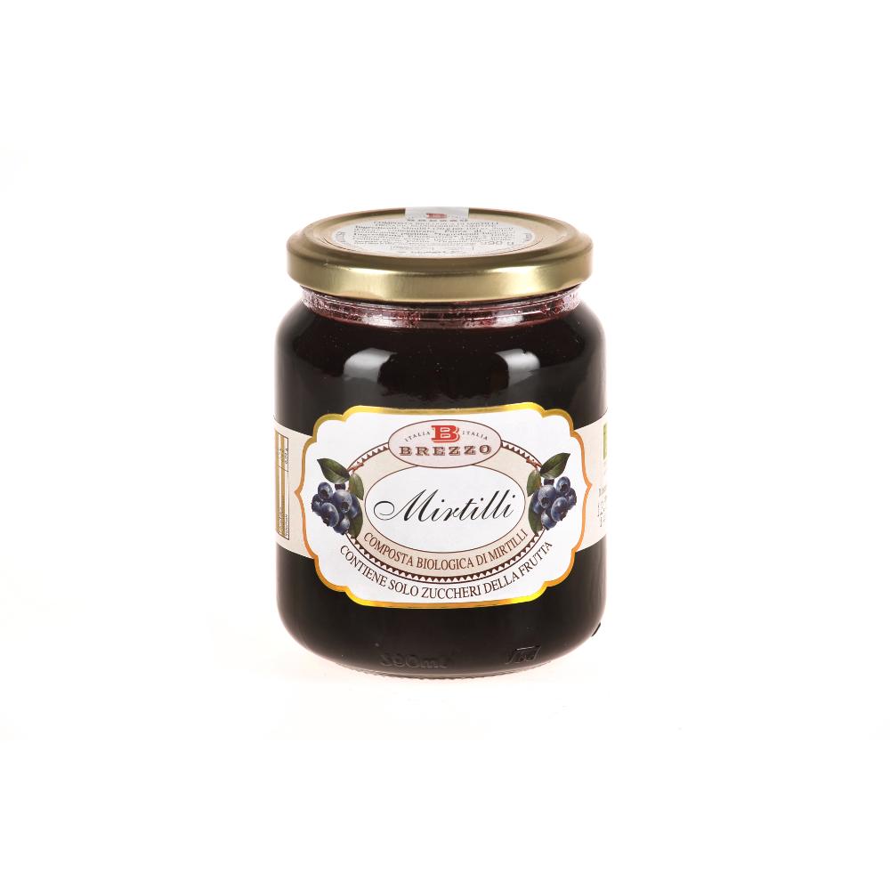Brezzo Kit Degustazione Miele di Millefiori 500g e Composta di Frutta Bio Mirtilli 390g