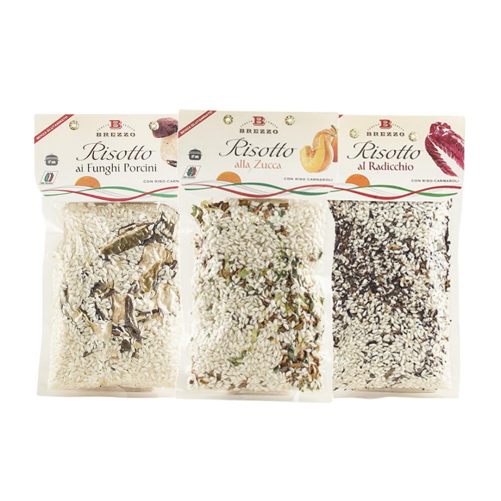 Brezzo Tris di Risotti da 300g al Radicchio, Zucca e Funghi Porcini