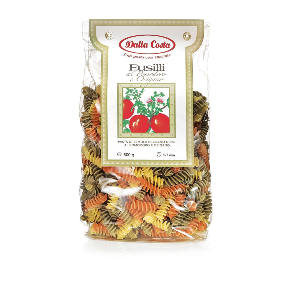Dalla Costa Fusilli tricolore con pomodoro e origano confezione risparmio 12x500 grammi