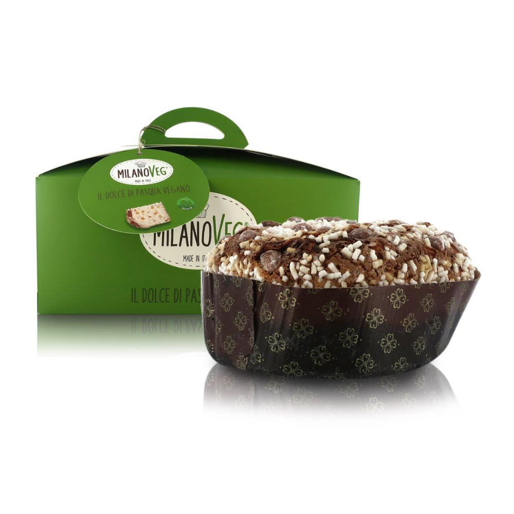 Vergani Dolce di Pasqua glassato alla mandorla con cubetti d'arancia canditi 100% Vegetale MILANOVEG 750 grammi