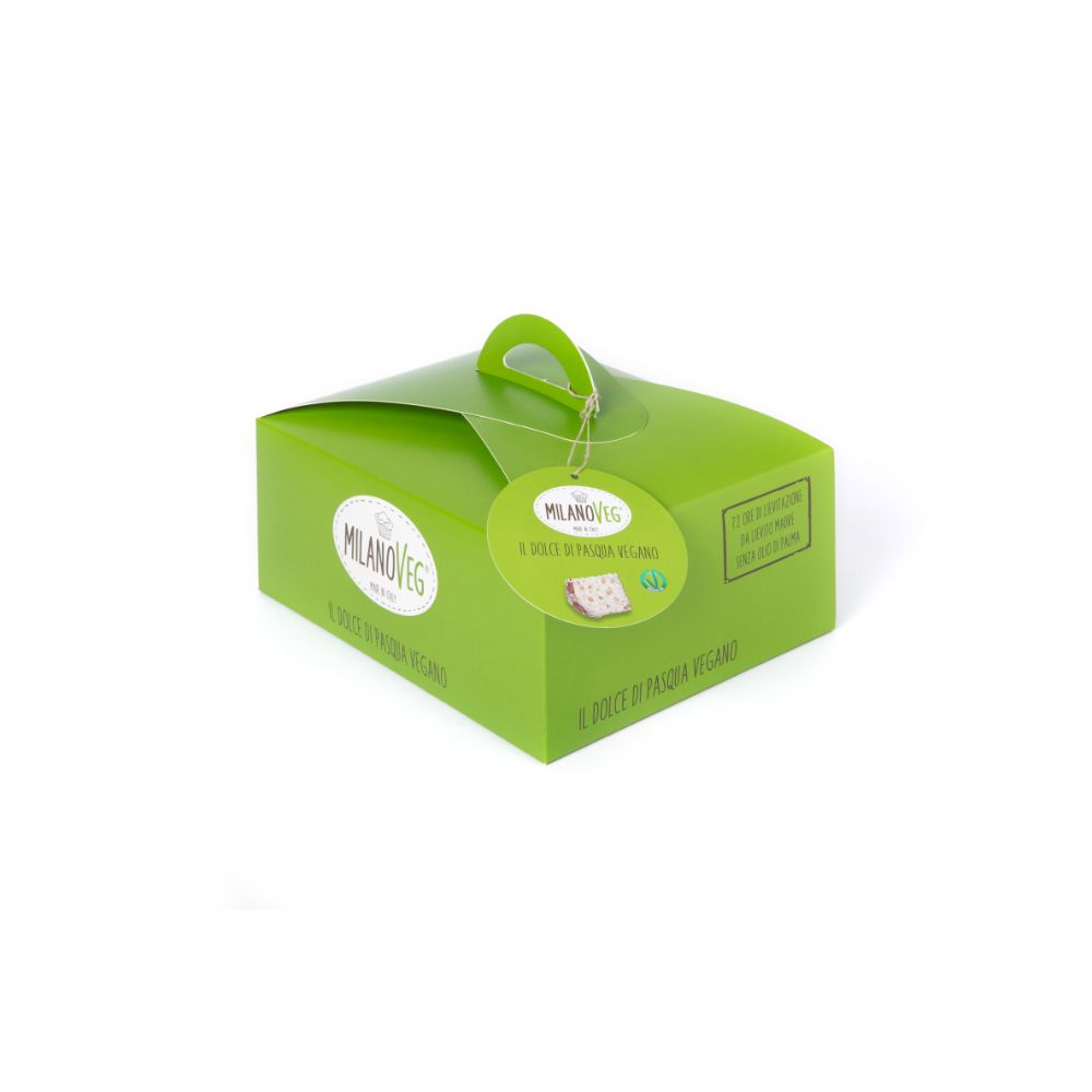Vergani Dolce di Pasqua glassato alla mandorla con cubetti d'arancia canditi 100% Vegetale MILANOVEG 750 grammi