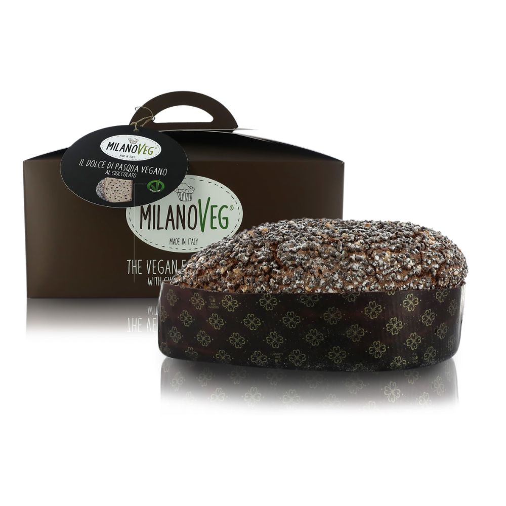 Vergani Dolce di Pasqua glassato alla mandorla con gocce di cioccolato fondente 100% Vegetale MILANOVEG 750 grammi