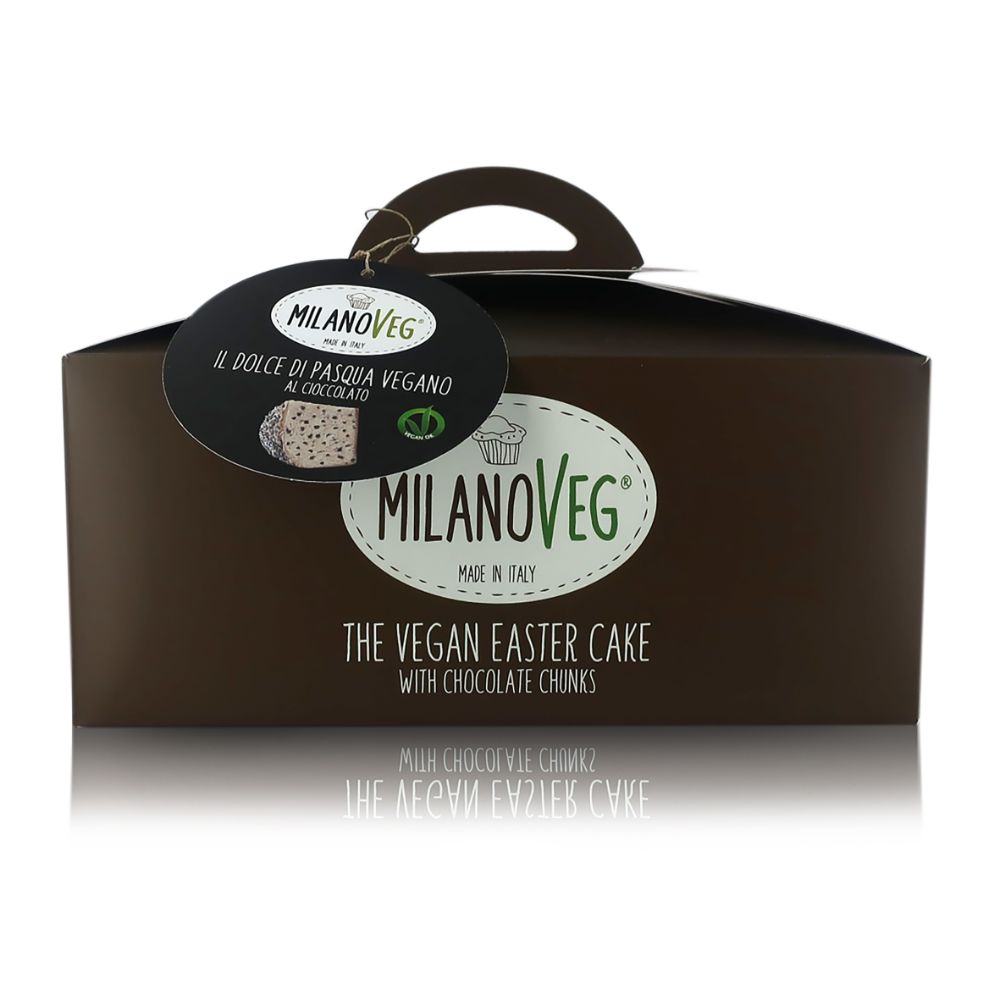 Vergani Dolce di Pasqua glassato alla mandorla con gocce di cioccolato fondente 100% Vegetale MILANOVEG 750 grammi
