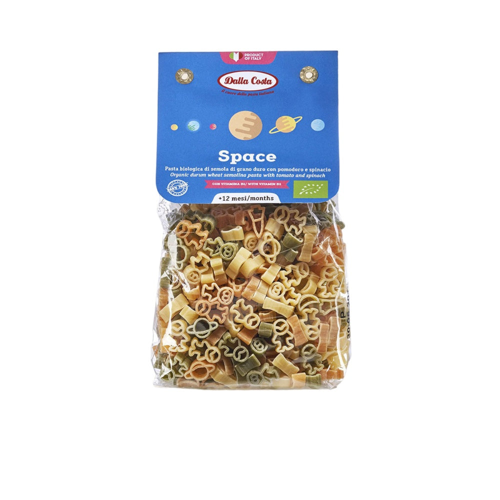 Dalla Costa Space Pasta Tricolore Al Pomodoro E Spinaci Pasta Bio Per Bambini Con Vitamina B1 Confezione Risparmio 8x200gr