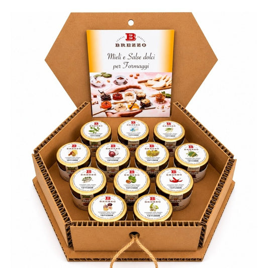 Brezzo Tavolozza dei Sapori - Box Degustazione di Miele e  Salse per Formaggi 6x35gr - 6x40gr