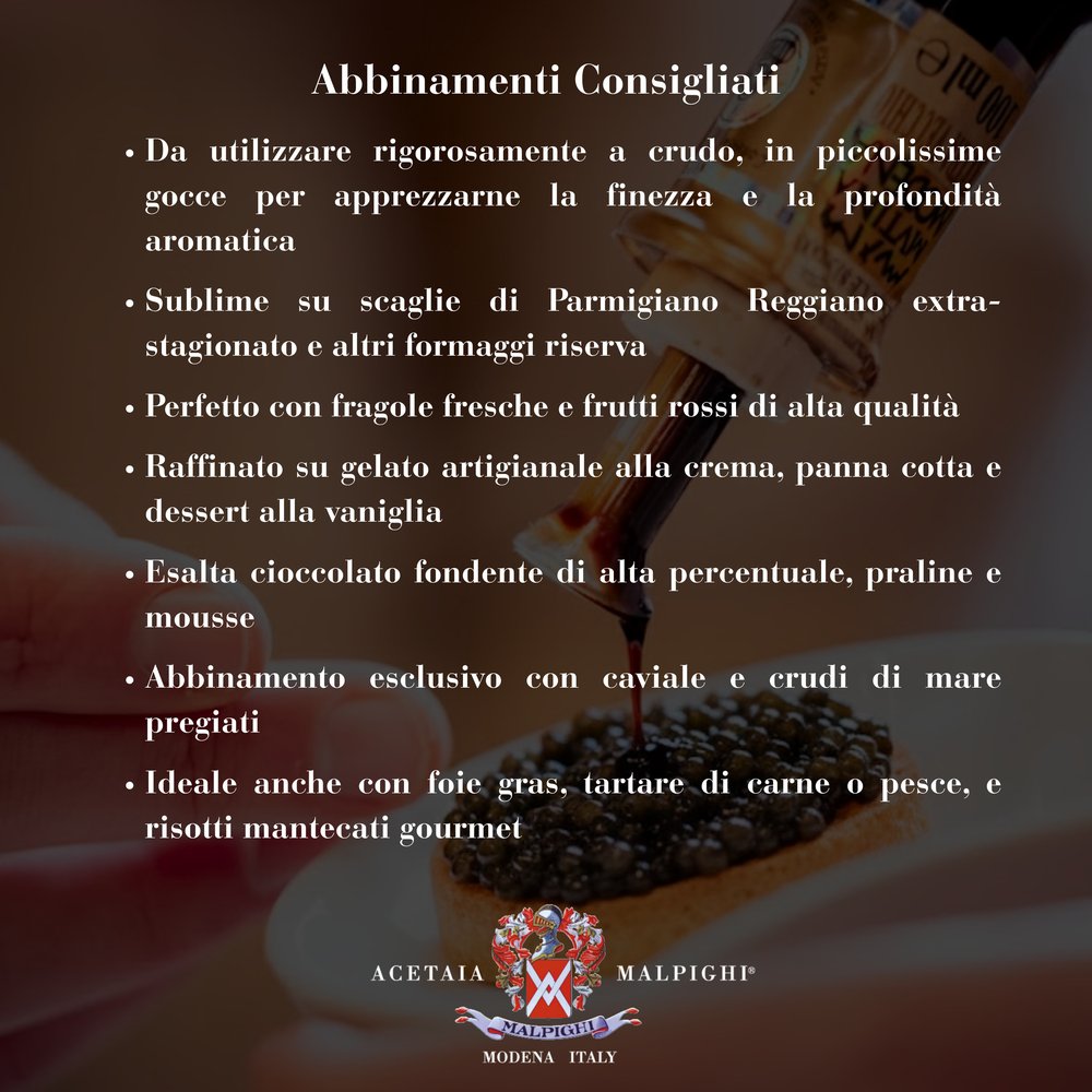 Acetaia Malpighi – Aceto Balsamico Tradizionale di Modena DOP Extravecchio Secolare – 100 ml – Solo Mosto Cotto – Selezione da Alta Ristorazione