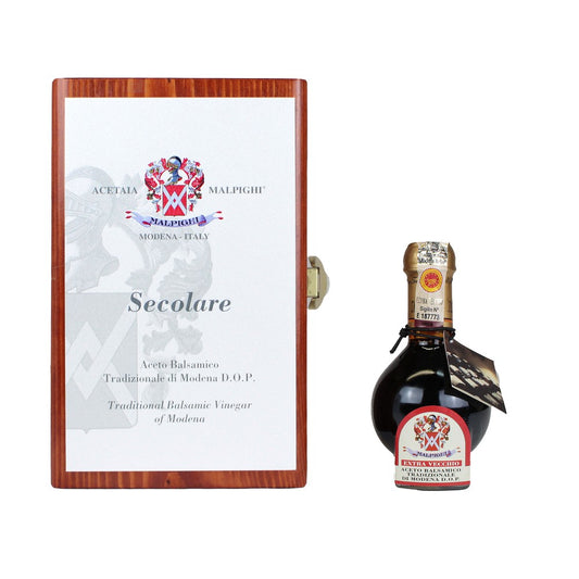 Acetaia Malpighi – Aceto Balsamico Tradizionale di Modena DOP Extravecchio Secolare – 100 ml – Solo Mosto Cotto – Selezione da Alta Ristorazione
