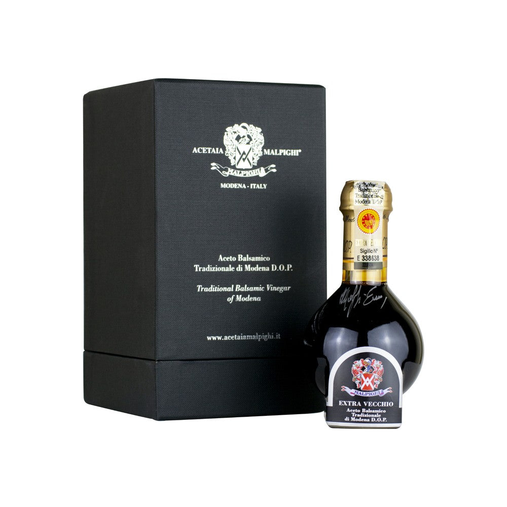 Acetaia Malpighi – Aceto Balsamico Tradizionale di Modena DOP Extravecchio Ermes Malpighi – 100 ml – Solo Mosto Cotto – Selezione da Alta Ristorazione