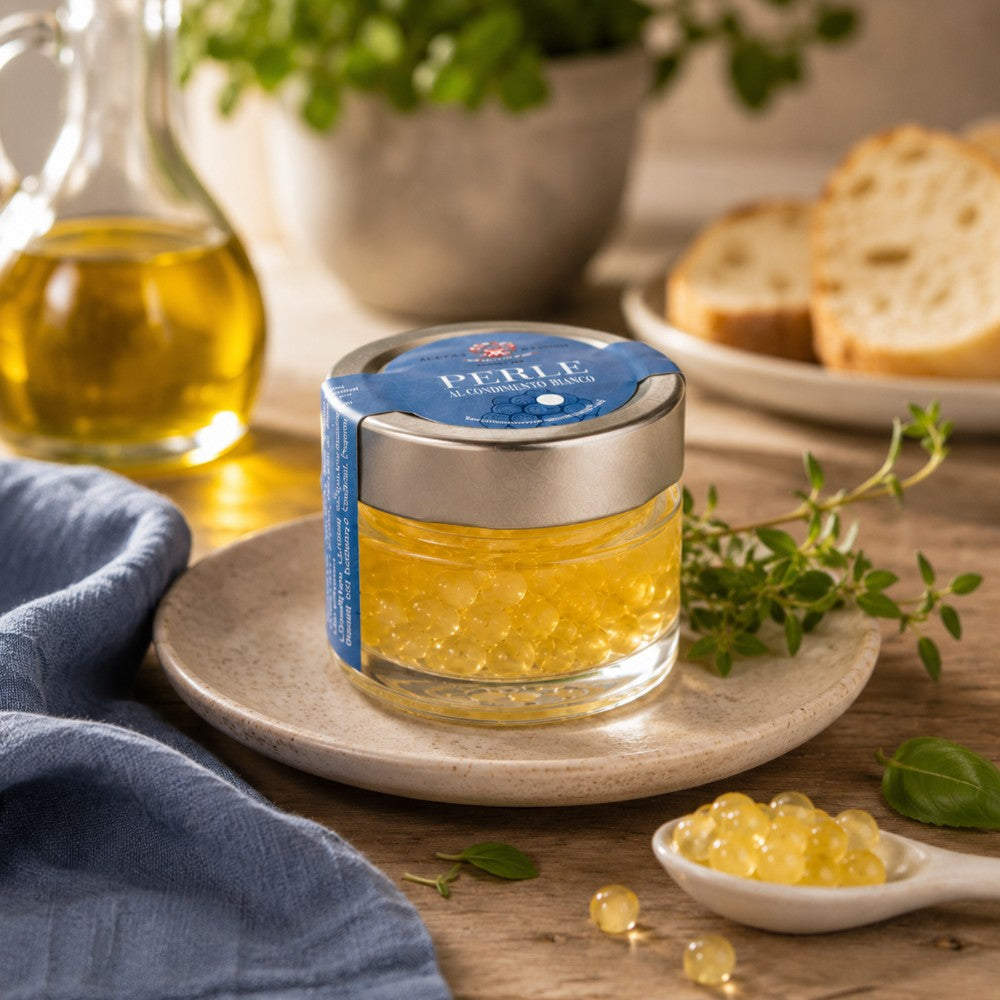 Acetaia Malpighi Tris di Perle Gourmet – Perle all' Aceto Balsamico di Modena IGP, Condimento Bianco,  e Rosé