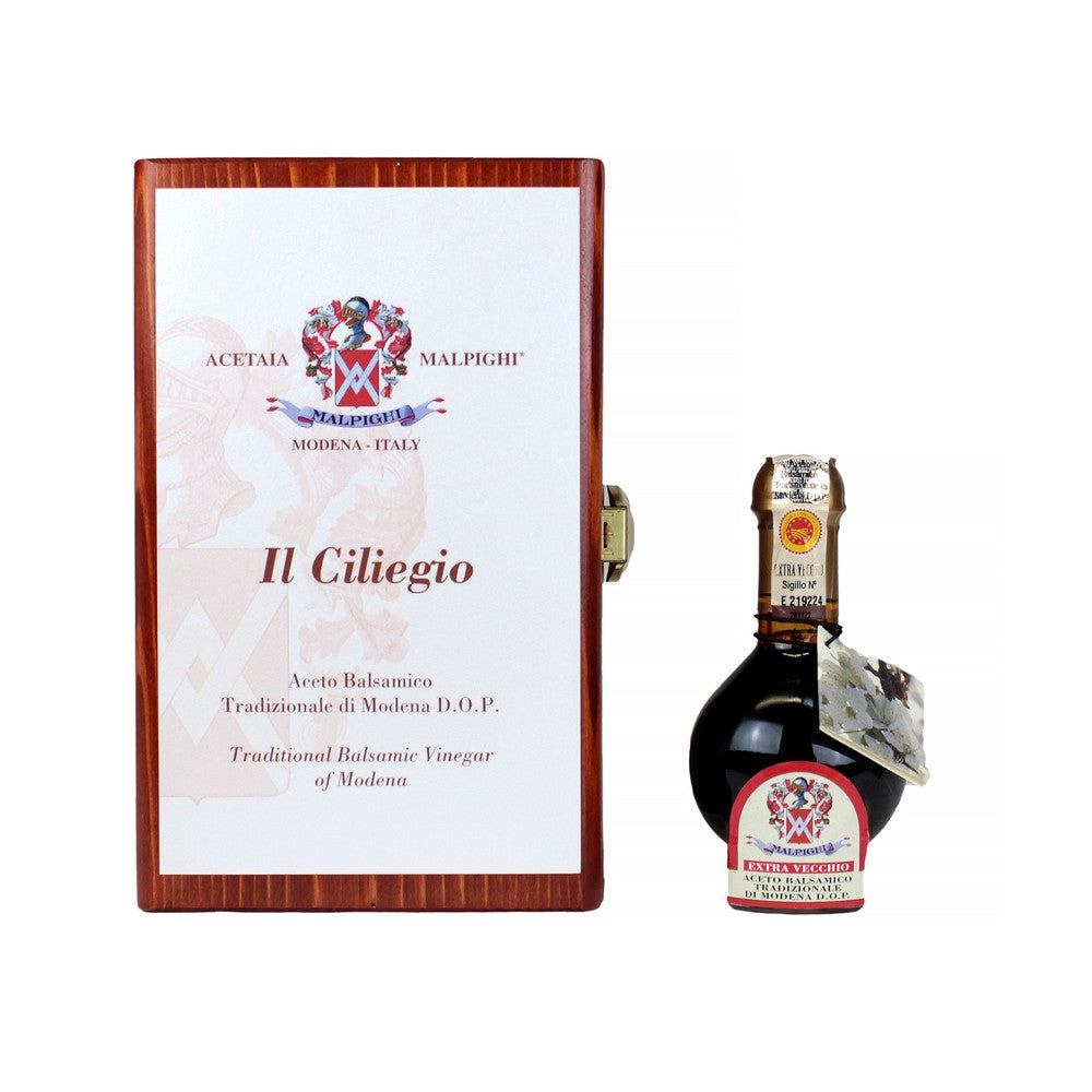 Acetaia Malpighi – Aceto Balsamico Tradizionale di Modena DOP Extravecchio al Ciliegio – 100 ml – Solo Mosto Cotto – Selezione da Alta Ristorazione