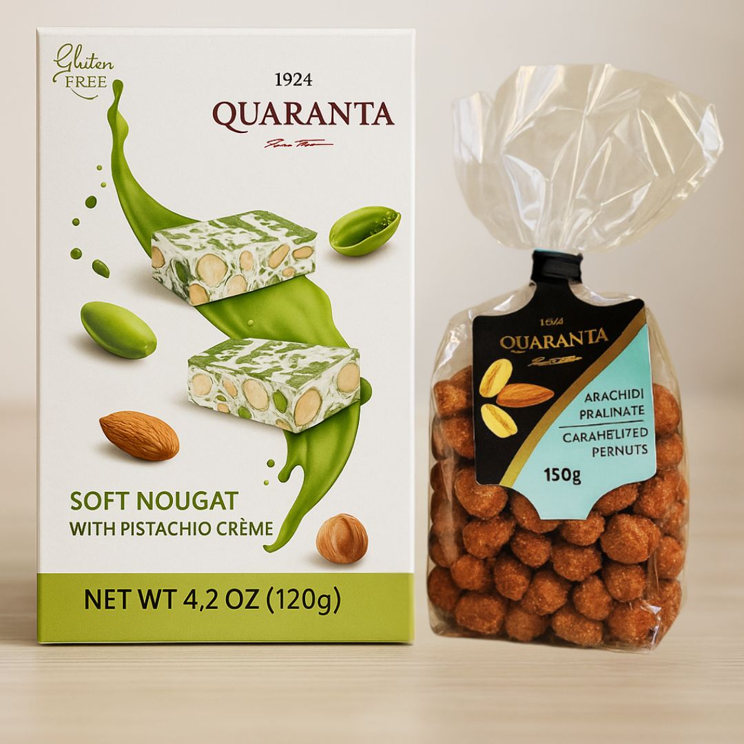 Quaranta -  Torroncini al Pistacchio e Arachidi Pralinate