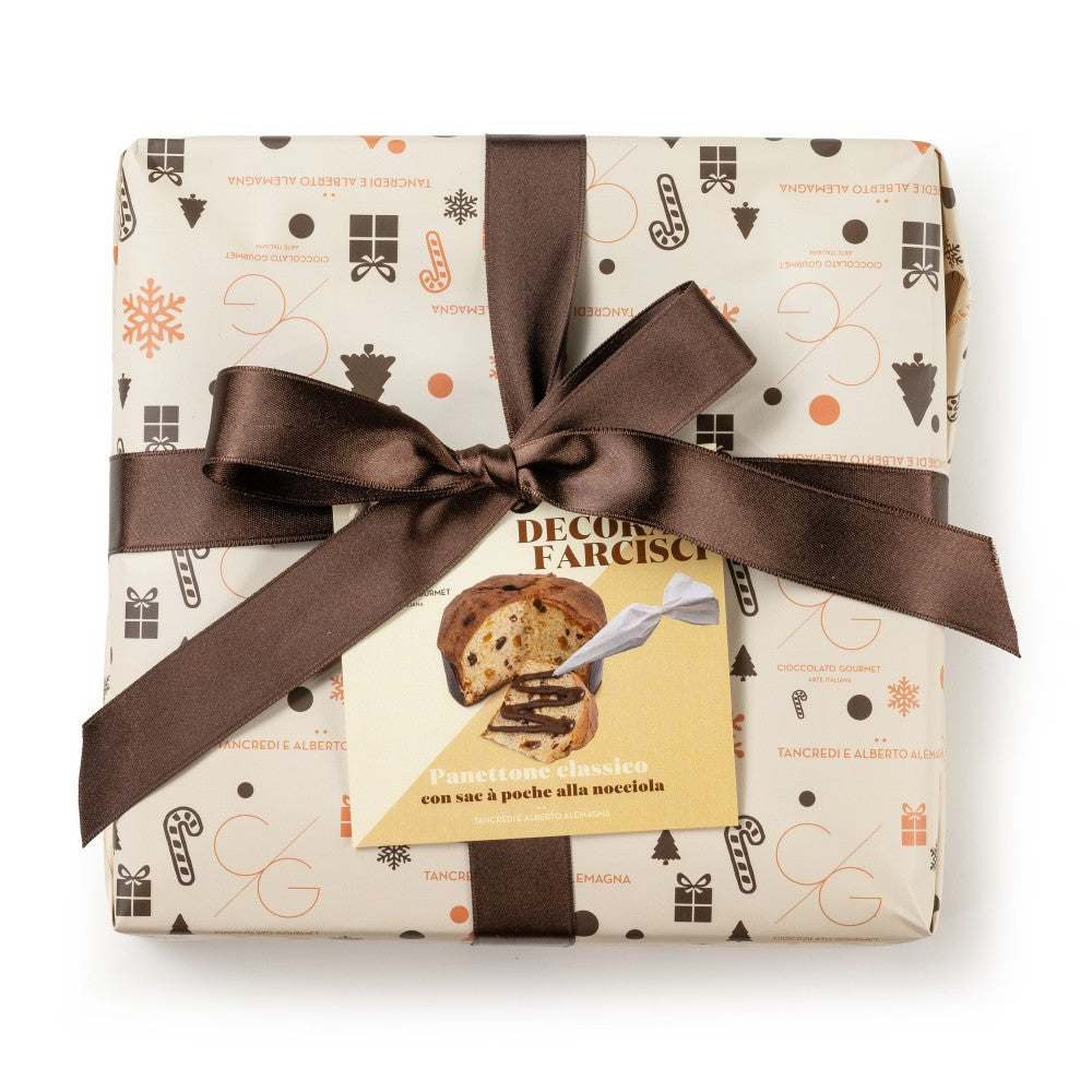 Cioccolato Gourmet Panettone Classico Decora e Farcisci – Crema ala Nocciola - 750g