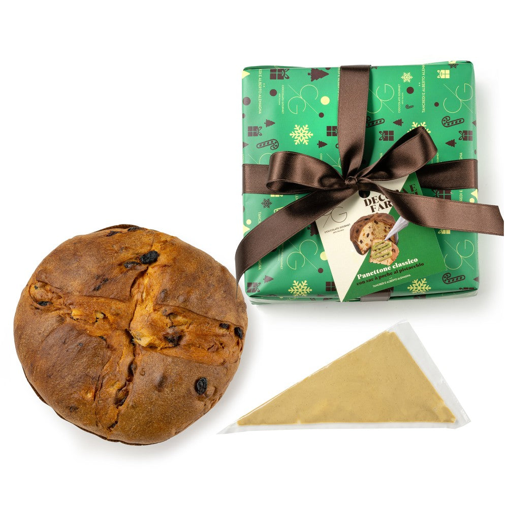 Cioccolato Gourmet Panettone Classico Decora e Farcisci – Crema al Pistacchio - 750g