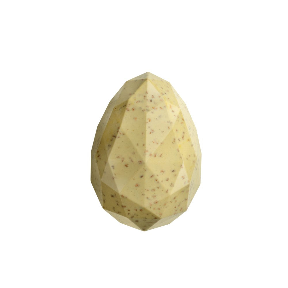 Cioccolato Gourmet Uovo  di Pasqua Diamante di Cioccolato bianco con Pistacchio caramellato