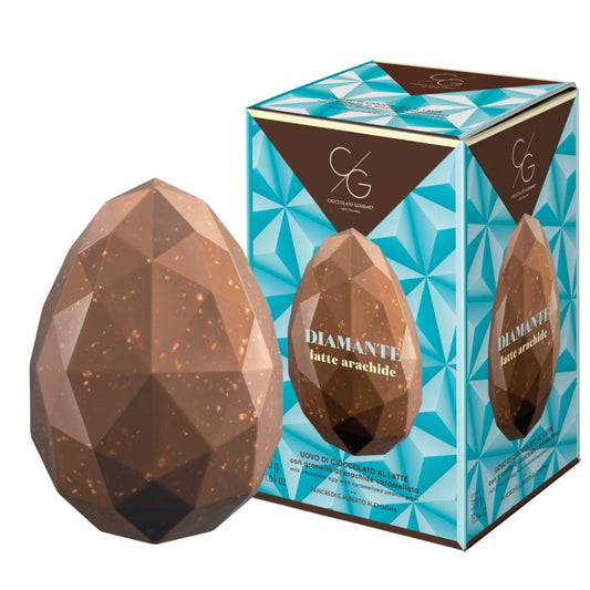 Cioccolato Gourmet Uovo di Pasqua Diamante di Cioccolato al latte con Arachide caramellata