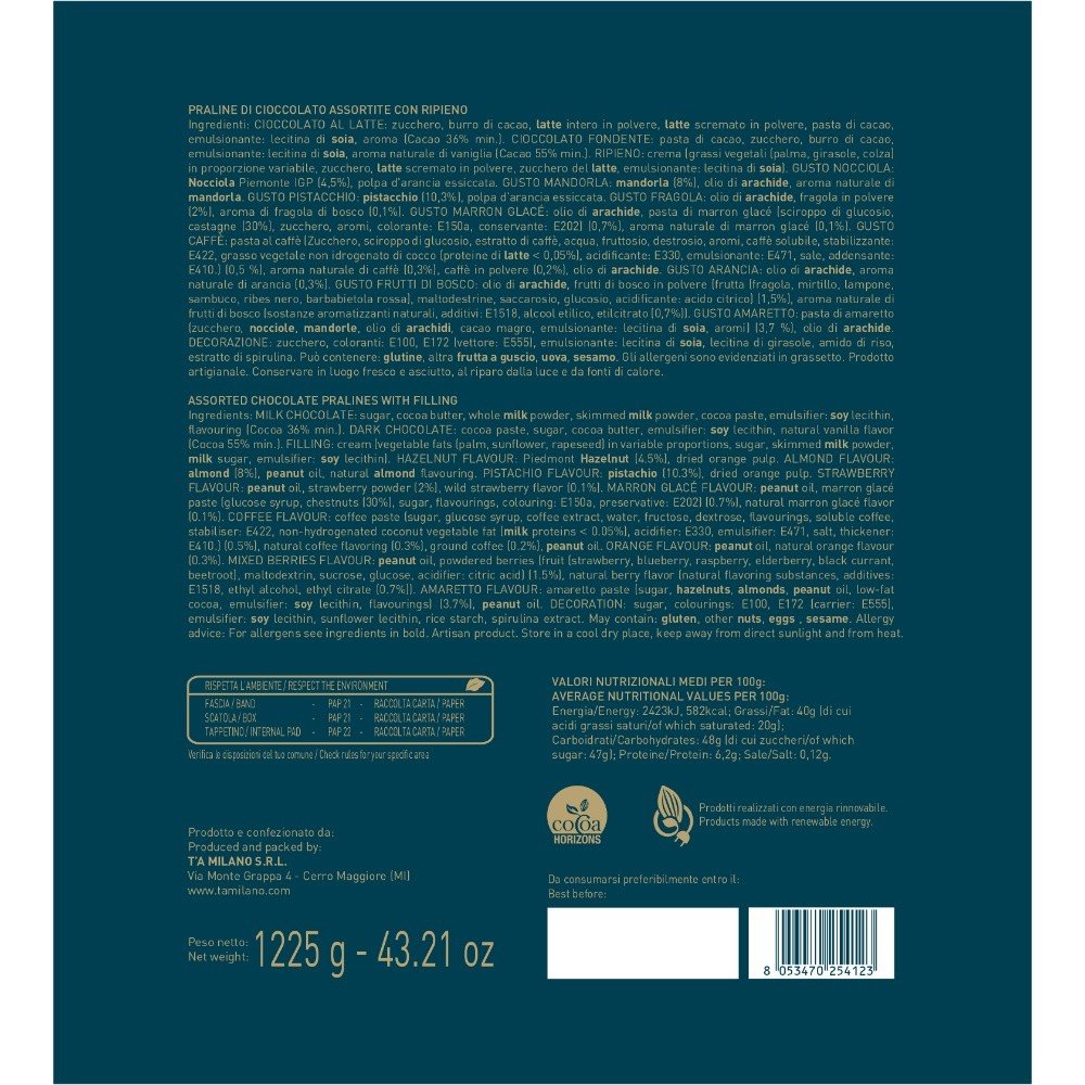 T'a Milano Confezione Trionfale di cioccolatini Artigianali - 144 praline