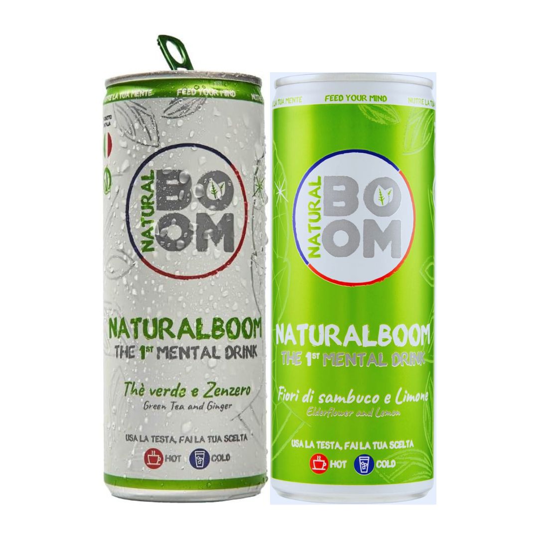 NaturalBoom Mix Pack da 6 lattine The Verde e Zenzero - Fiori di Sambuco e Limone