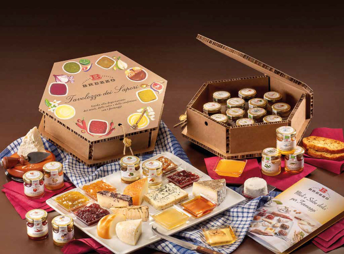 Brezzo Tavolozza dei Sapori - Box Degustazione di Miele e  Salse per Formaggi 6x35gr - 6x40gr