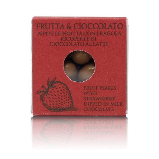 T'A Milano Pepite di Frutta con Fragole Ricoperte di Cioccolato al Latte 36% 60 gr